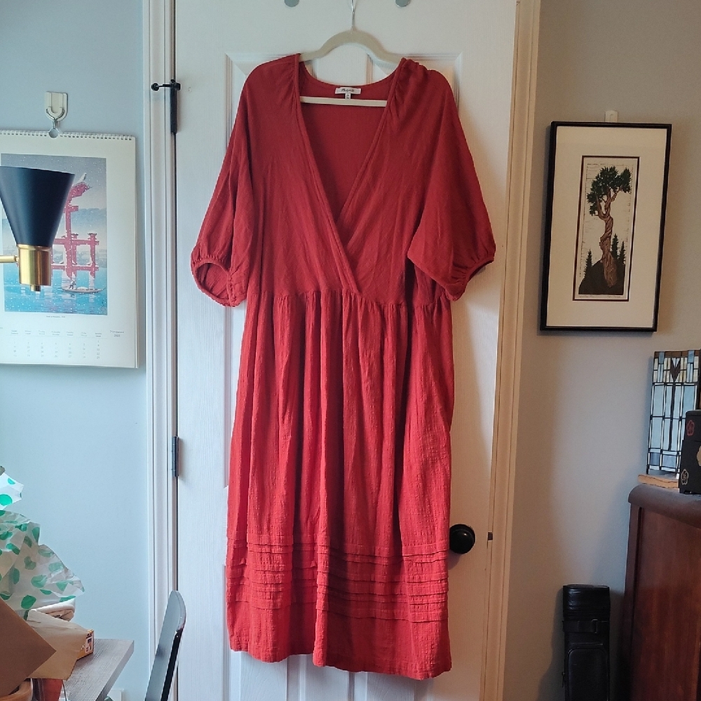 Madewell Marianna Puff Sleeve Midi Dress